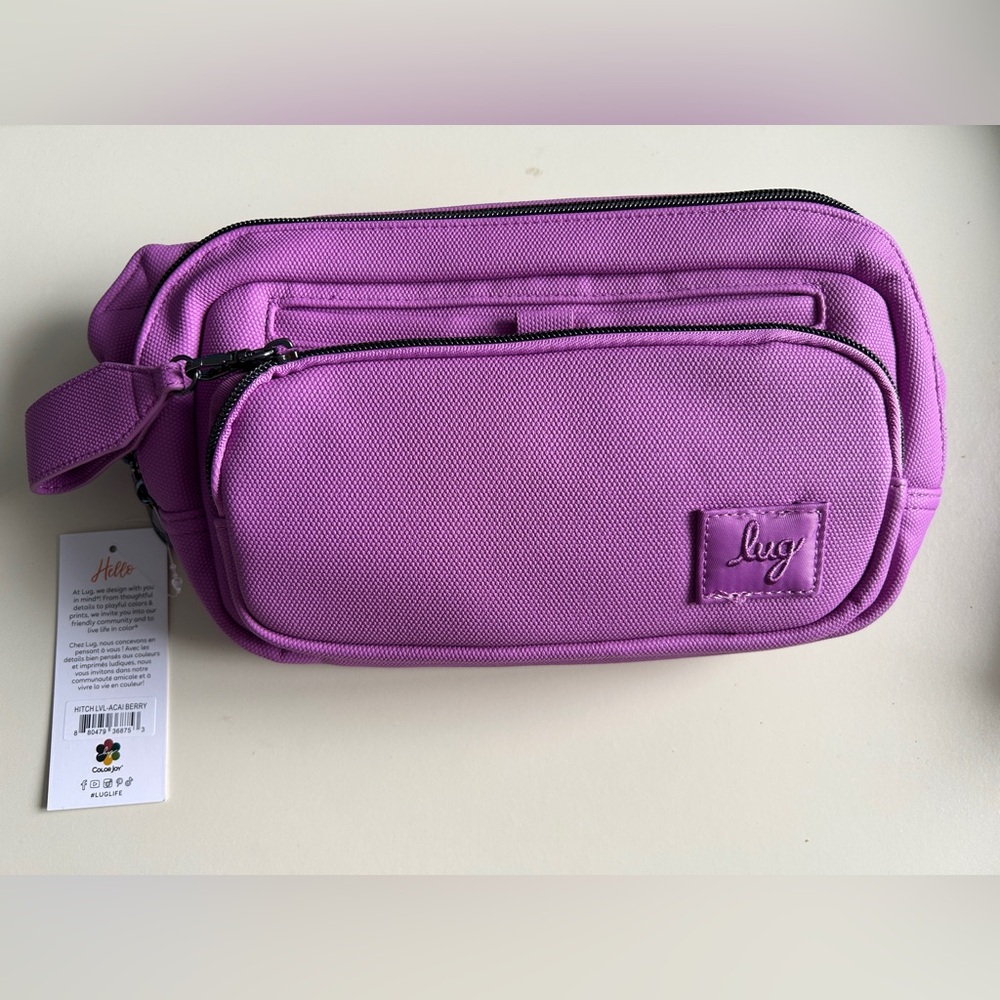 LUG VL HITCH MATTE LUXE BELT BAG AÇAI BERRY NWT